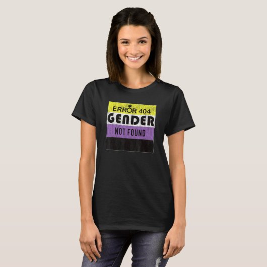 Gender Not Found For Non Binary Lgbtq Pride 3 T-Shirt (Vorne ganz)