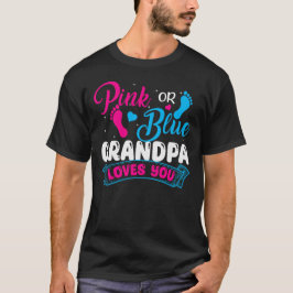 Gender offenbaren Opa Pink Blue Opa Lieben Sie T-Shirt
