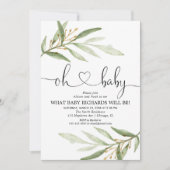 Gender offenbart grünes Gold schlicht modern Einladung (Vorderseite)