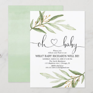 Gender offenbart grünes Gold schlicht modern Einladung