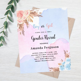 Gender offenbart Pampas Gras rosa blaues Budget Flyer