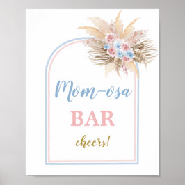 Gender Pampas Grass Arch Momosa Bar Zeichen Poster