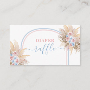 Gender Pampas Grass Diaper Raffle Card Begleitkarte