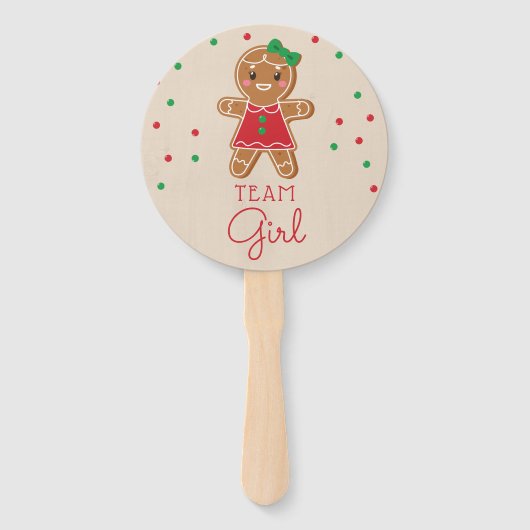 Gender Reveal Abstimmung Fan Gingerbread Weihnacht Fächer (Vorderseite)