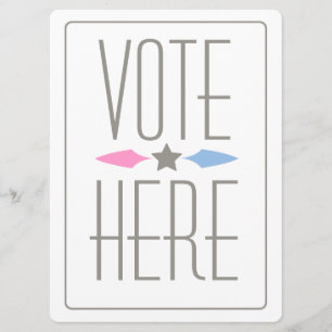 GENDER REVEAL ABSTIMMUNG SIGN-INVITATION EINLADUNG