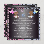 Gender Reveal African American Babies & Cupcakes Einladung (Vorne/Hinten)