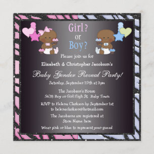 Gender Reveal African American Babies & Cupcakes Einladung
