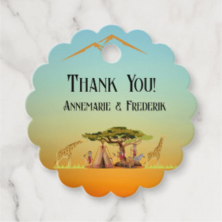 Gender Reveal African Animal Geschenkanhänger