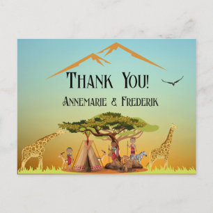 Gender Reveal African Animal Postkarte