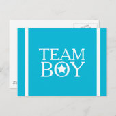 Gender Reveal Aqua Blue Team Boy A01A Postkarte (Vorne/Hinten)