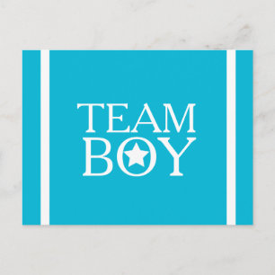 Gender Reveal Aqua Blue Team Boy A01A Postkarte