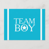 Gender Reveal Aqua Blue Team Boy A01A Postkarte (Vorderseite)