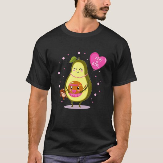 Gender Reveal Avocado Mom Avocado Mamacado She Is T-Shirt (Vorderseite)