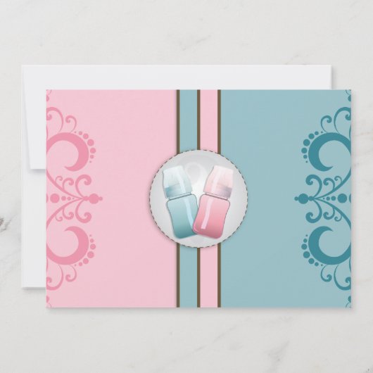 Gender Reveal Baby Boy oder Mädchen Einladungen (Rückseite)