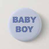 Gender Reveal Baby Boy Team Button (Vorderseite)