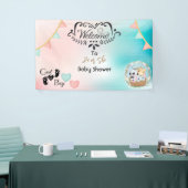 Gender Reveal Baby Shower Begrüßungsbanner Banner (Messeveranstaltung)