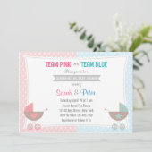 Gender Reveal Baby Shower Einladung (Stehend Vorderseite)