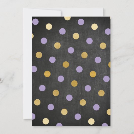 Gender Reveal Baby Shower laden Gold Lila Black ei Einladung (Rückseite)