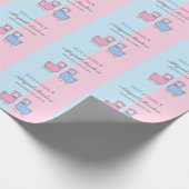 Gender Reveal Baby Shower Lama Wrapping Paper Geschenkpapier (Ecke)