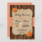 Gender Reveal Baby Shower Red Karo Pumpkin Einladu Einladung (Vorne/Hinten)