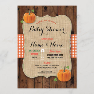 Gender Reveal Baby Shower Red Karo Pumpkin Einladu Einladung
