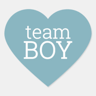 Gender Reveal Baby Shower - Team Blue Boy Herz-Aufkleber