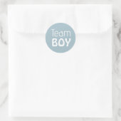 Gender Reveal Baby Shower - Team Blue Boy Runder Aufkleber (Tasche)