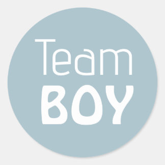 Gender Reveal Baby Shower - Team Blue Boy Runder Aufkleber