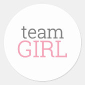 Gender Reveal Baby Shower - Team Pink Girl Runder Aufkleber (Vorderseite)