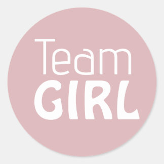 Gender Reveal Baby Shower - Team Pink Girl Runder Aufkleber