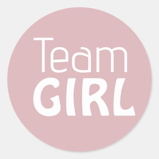 Gender Reveal Baby Shower - Team Pink Girl Runder Aufkleber (Vorderseite)