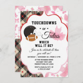 Gender Reveal Baby Shower Touchdowns oder Tutus Einladung (Vorne/Hinten)