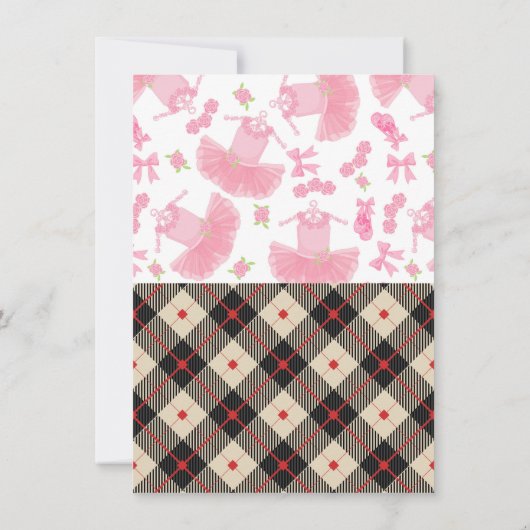 Gender Reveal Baby Shower Touchdowns oder Tutus Einladung (Rückseite)