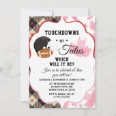 Gender Reveal Baby Shower Touchdowns oder Tutus Einladung (Vorderseite)