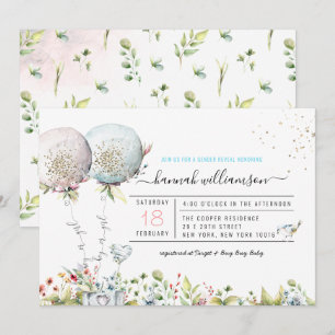Gender Reveal Balloons Baby Shower Einladung