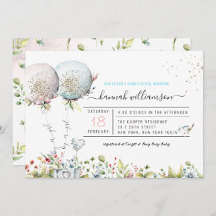 Gender Reveal Balloons Babydusche Einladung