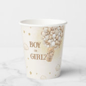 Gender Reveal Bear Boho Pappbecher (Rückseite)