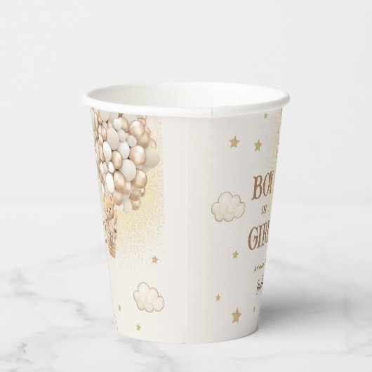 Gender Reveal Bear Boho Pappbecher (Rechts)