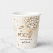 Gender Reveal Bear Boho Pappbecher (Vorderseite)