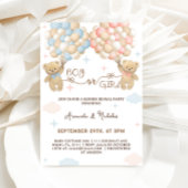 Gender Reveal Bear Pastel Pink & Blue Boy Girl Einladung