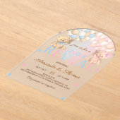 Gender Reveal Bear Themed Acryleinladungen (Ablage )
