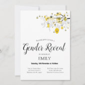 Gender Reveal Bee Baby Shower Einladung (Vorderseite)