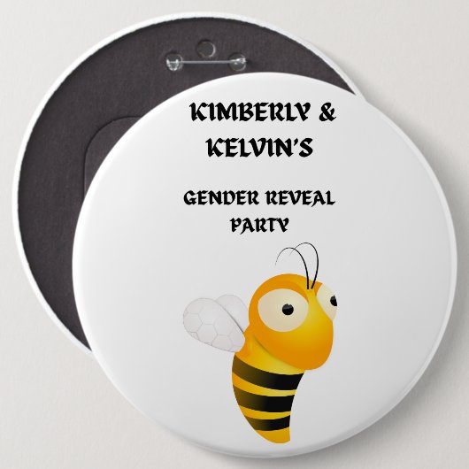 Gender Reveal Bee Party Button (Vorne & Hinten)