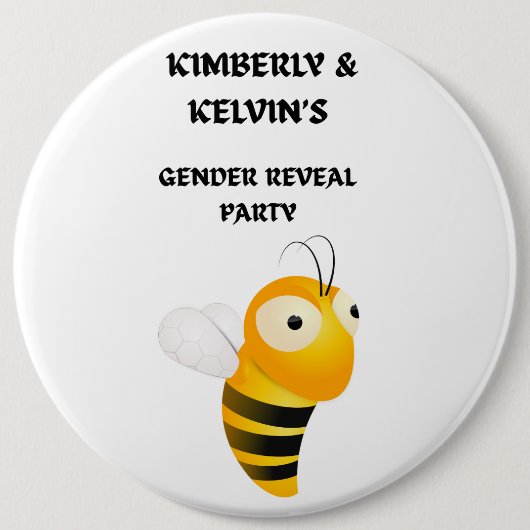 Gender Reveal Bee Party Button (Vorderseite)