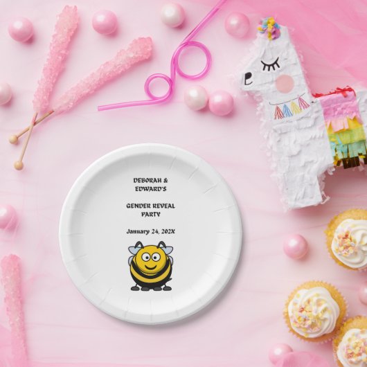 Gender Reveal Bee Party Pappteller (Party)
