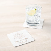 Gender Reveal - Boho Floral Rechteckiger Pappuntersetzer (Vor Ort)