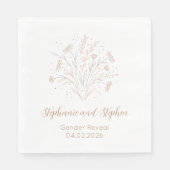 Gender Reveal - Boho Floral Serviette (Vorderseite)