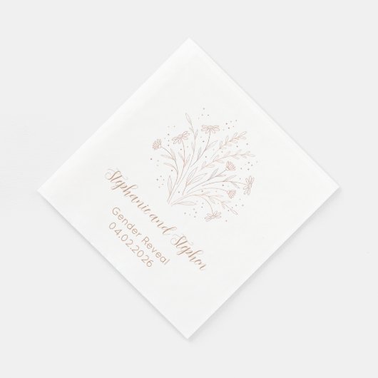 Gender Reveal - Boho Floral Serviette (Ecke)