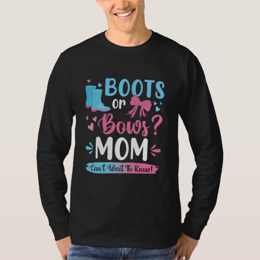 Gender reveal boots or bows Mom matching baby T-Shirt (Vorderseite)