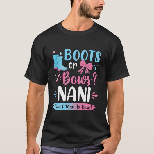Gender Reveal Boots Or Bows Nani Matching Baby Par T-Shirt (Vorderseite)